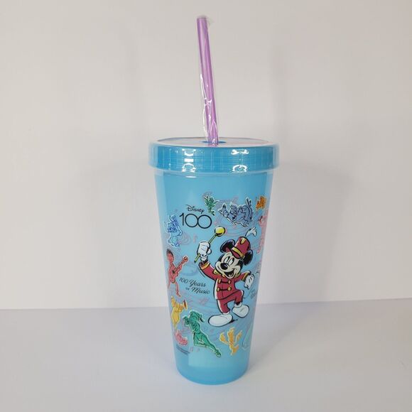Disney Box Lunch 100 Years Music Sketch Plastic Cup Tumbler Color Changing 24oz - Picture 1 of 14